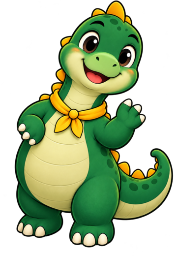 Dino, the friendly Hello Khon Kaen dinosaur mascot